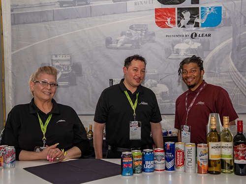 The bartenders of the Pit Lane Suites