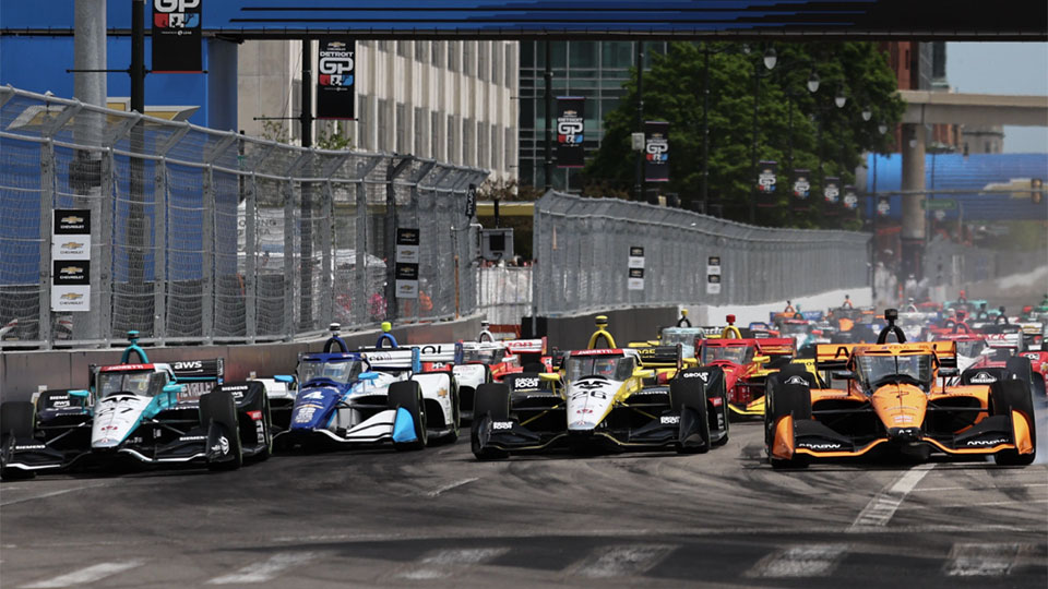 INDYCAR racing at the detroit grand prix