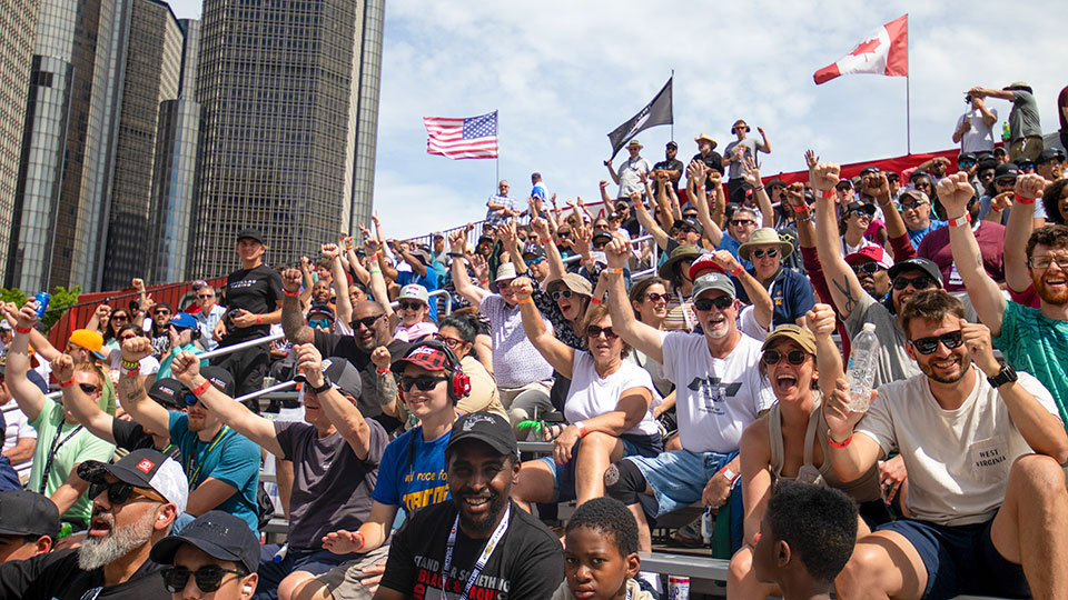 Fans at the detroit grand prix