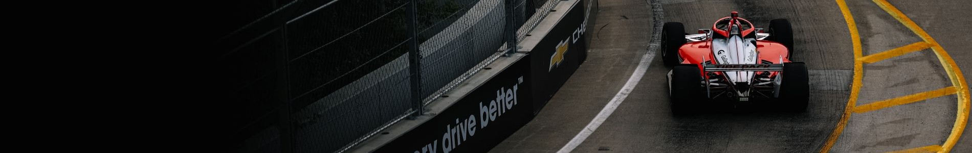 An INDYCAR takes a turn