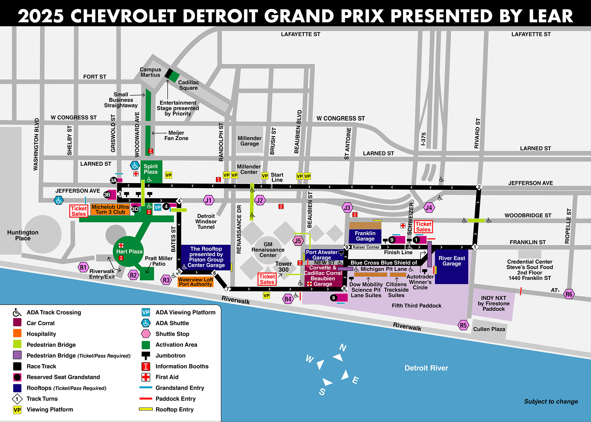 2025 Chevrolet Detroit Grand Prix presented by Lear Multi-Day Track Map