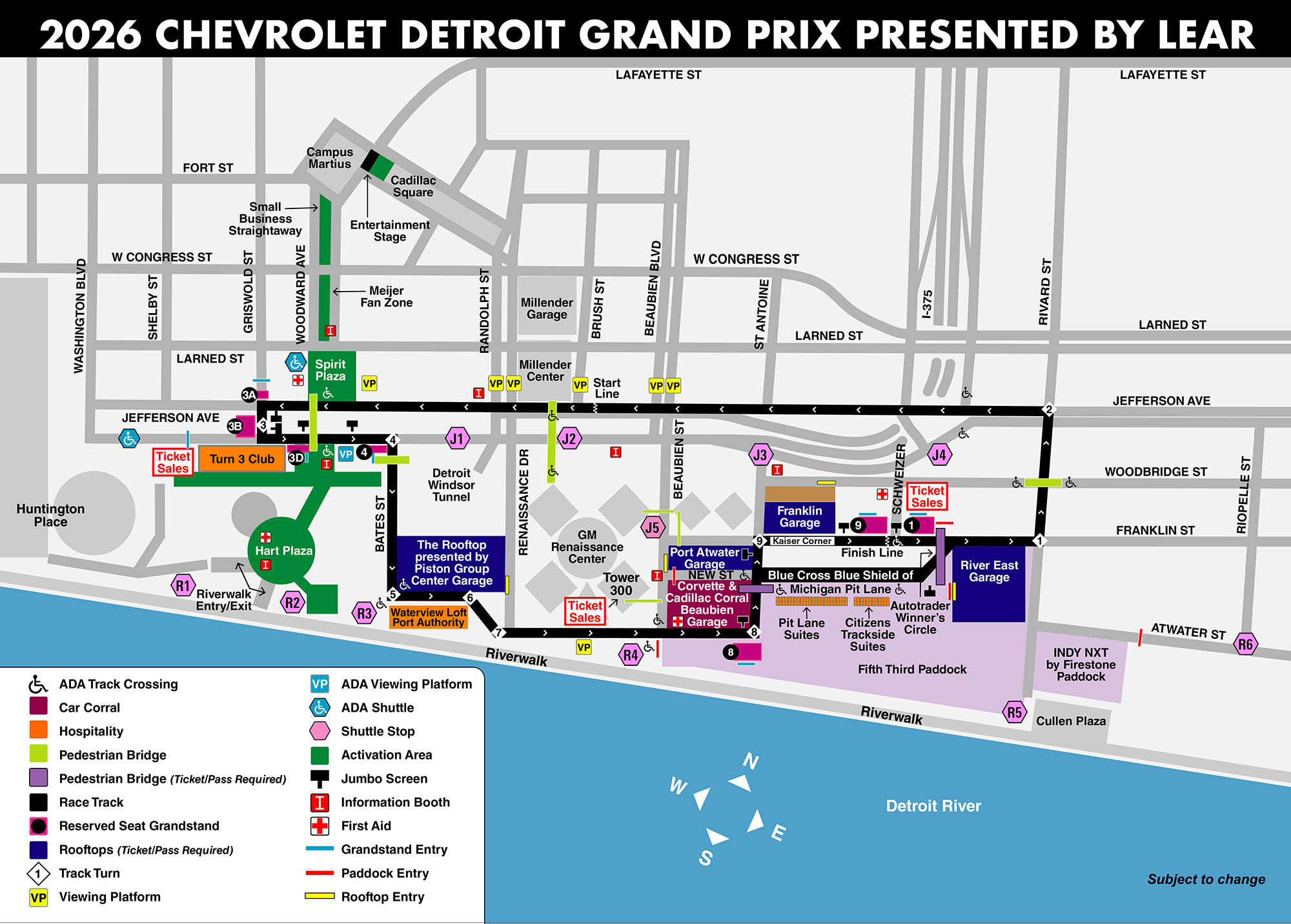 2026 Detroit GP Track Map