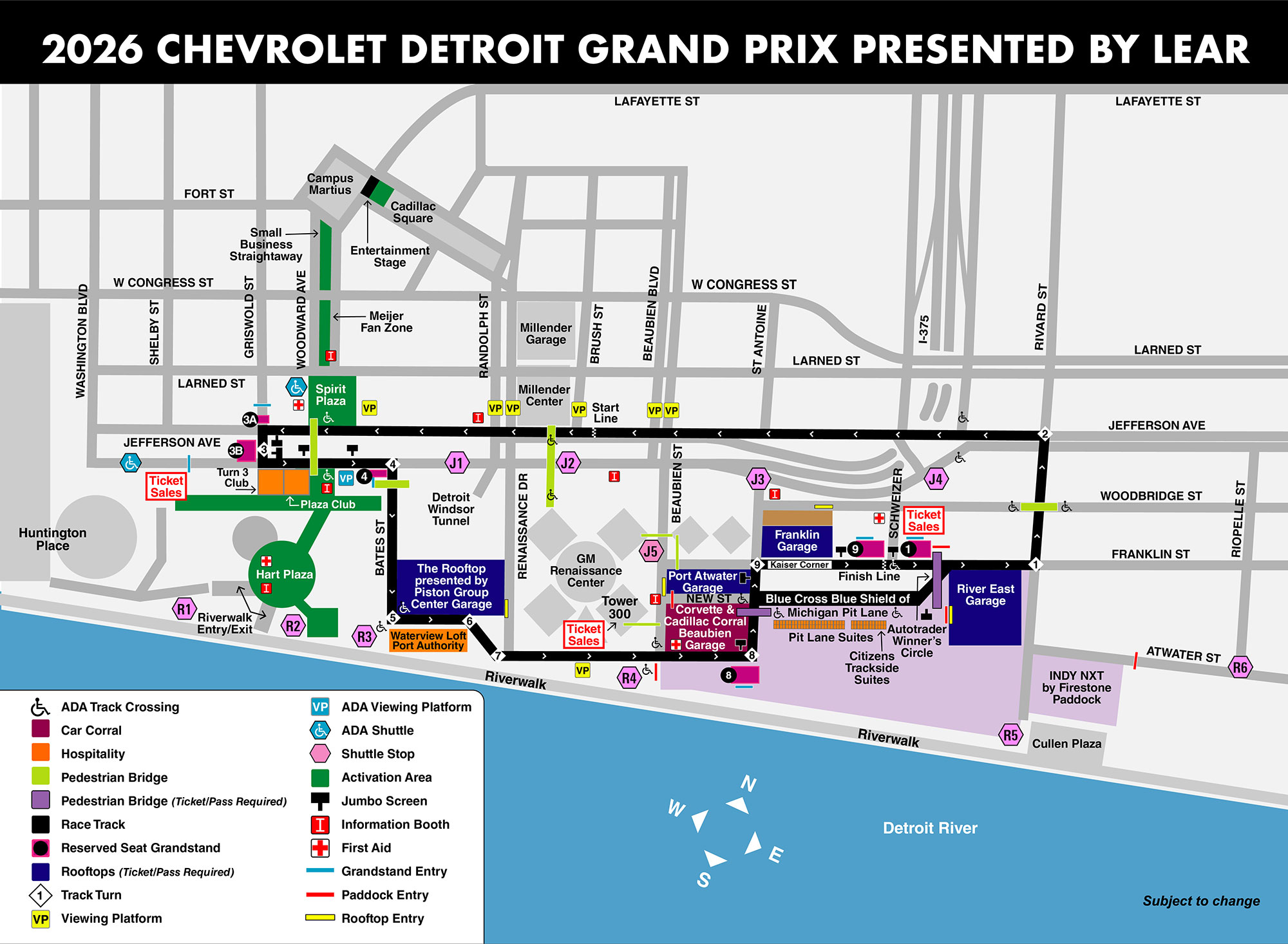 2026 Chevrolet Detroit Grand Prix presented by Lear Track Map