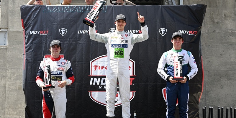 HAUGER STAYS PERFECT WITH BARBER VICTORY FROM POLE