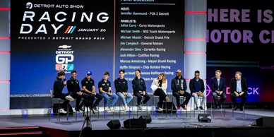 RACING DAY REVS UP DETROIT AUTO SHOW 