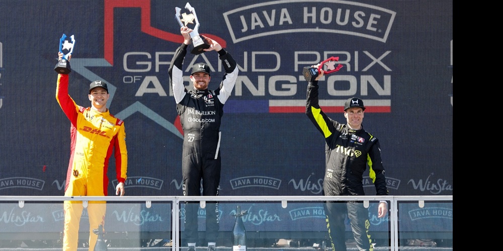 Kyle Kirkwood won the inaugural IndyCar Java House Grand Prix of Arlington
