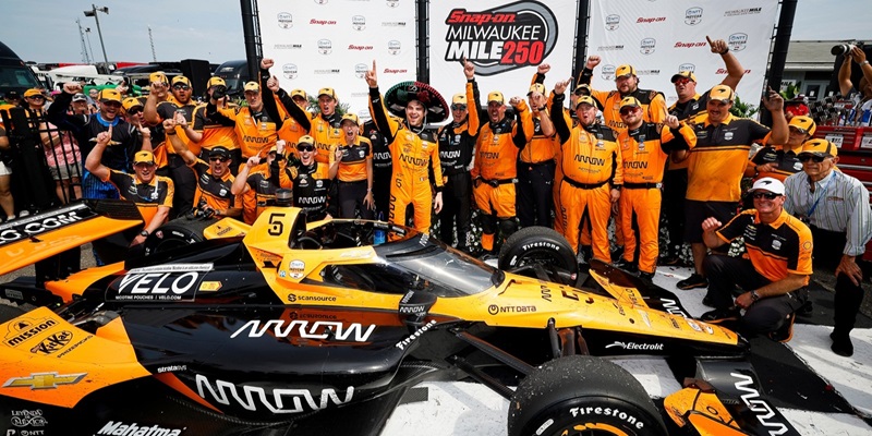 O’WARD DRIVES TO MILWAUKEE VICTORY; PALOU ZEROES IN ON ANOTHER TITLE 