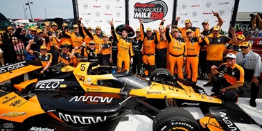 O’WARD DRIVES TO MILWAUKEE VICTORY; PALOU ZEROES IN ON ANOTHER TITLE 