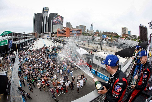 Winners circle at the Chevrolet Detroit Grand Prix Presented by Lear